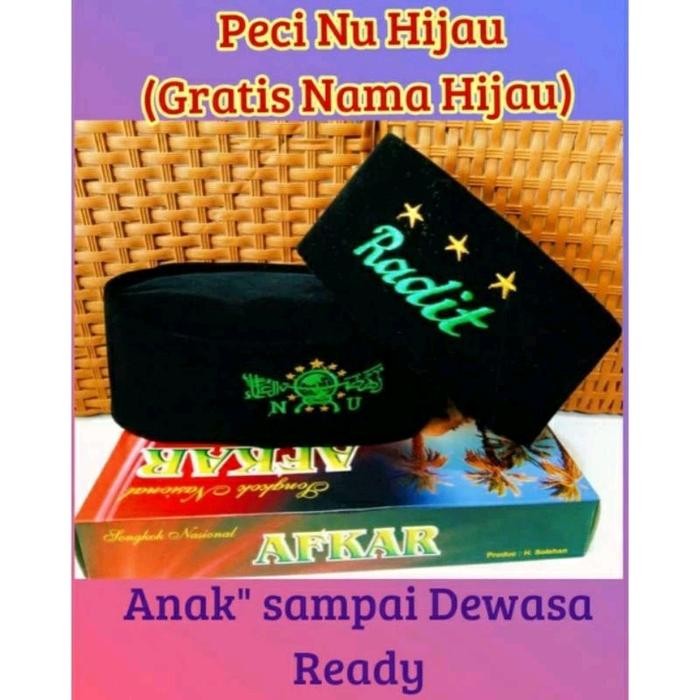 Peci NU bordir nama / peci bordir nama