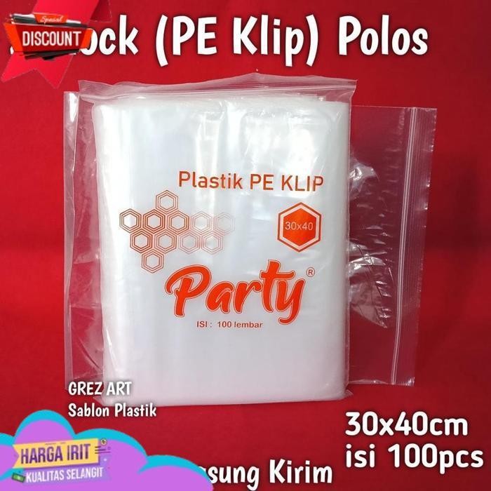SALE PLASTIK KLIP ZIPLOCK 30X40 (ISI 100PCS), PLASTIK BAJU KAOS MURAH ORIGINAL