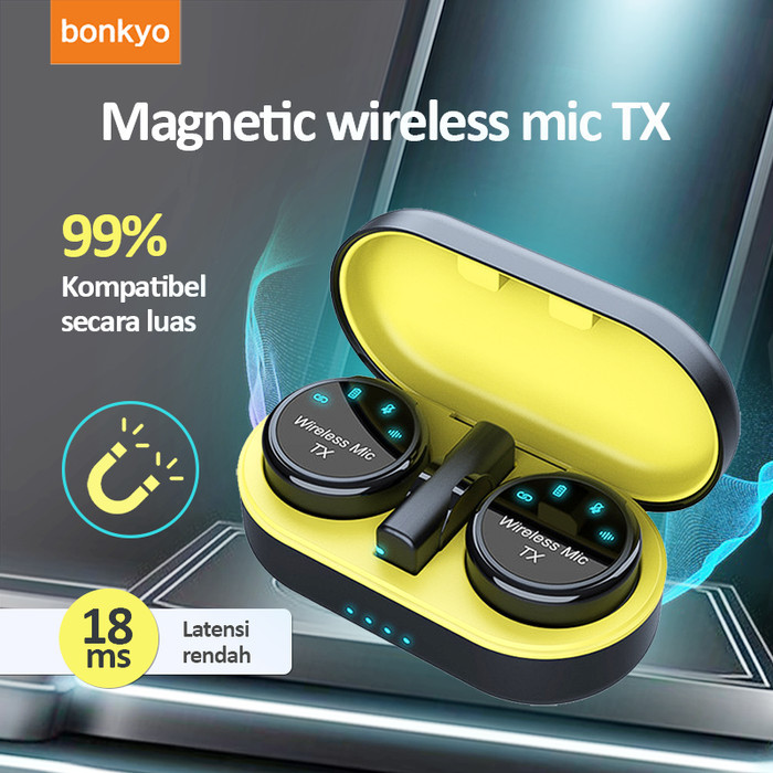 KOMPLIT Wireless Clip on Mic Microphone Dual Mikrofon Wireless Mikrofon hp Lavalier Microphone