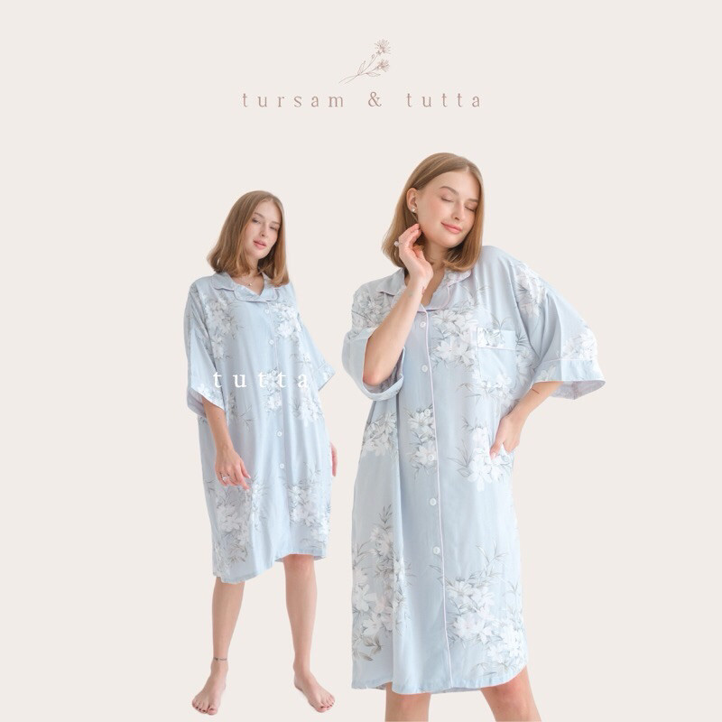 Littlesosete - Daster Busui Ld 130 Ibu Menyusui Homewear Rayon Jumbo Lengan Pendek Baju Tidur Wanita