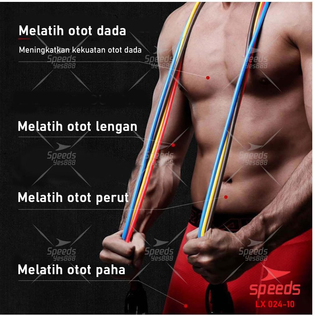 HRN-813 SPEEDS Resistance Bands Premium Resistance Tube Elastic Power Band Self Home Gym Fitness 024