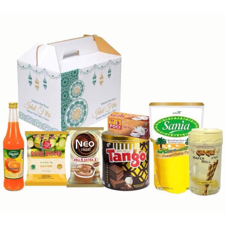 

kareemid parcel idul fitri paket sembako lebaran box jinjing termasuk kartu ucapan