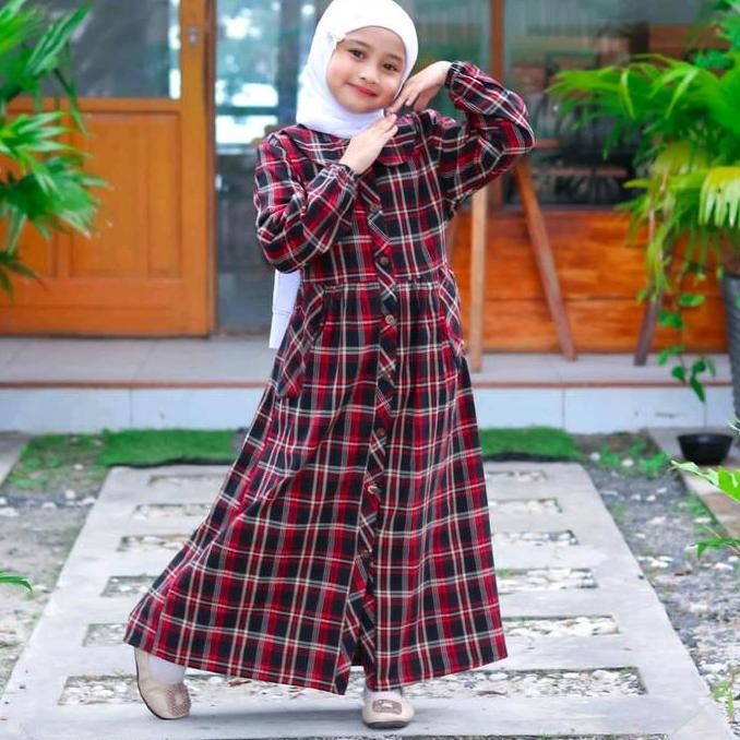 Trend Terbaru Gamis Anak Perempuan/Fashion Anak Perempuan/Gamis Muslim Mewah Katun Kombinasi Lembut 