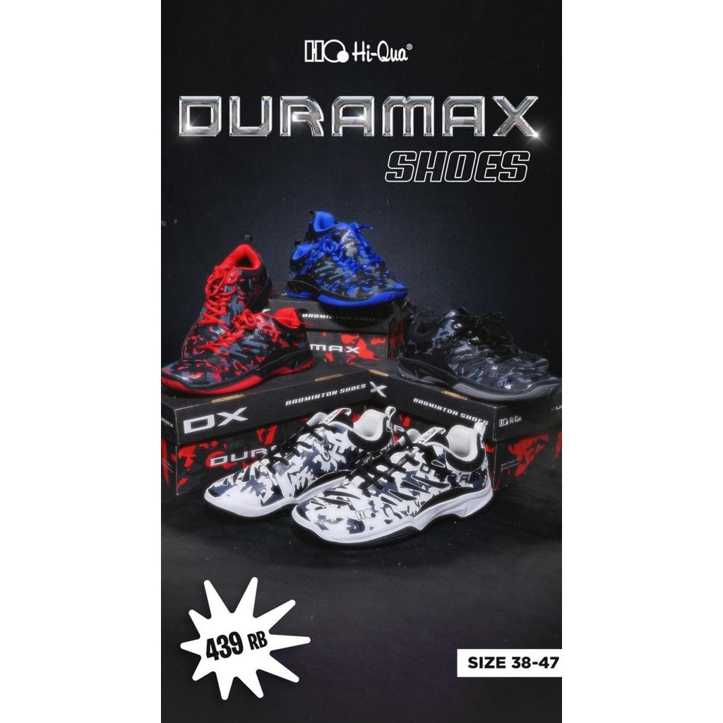 Sepatu Badminton bulutangkis HI-QUA HIQUA NEW DURAMAX V2 ORIGINAL