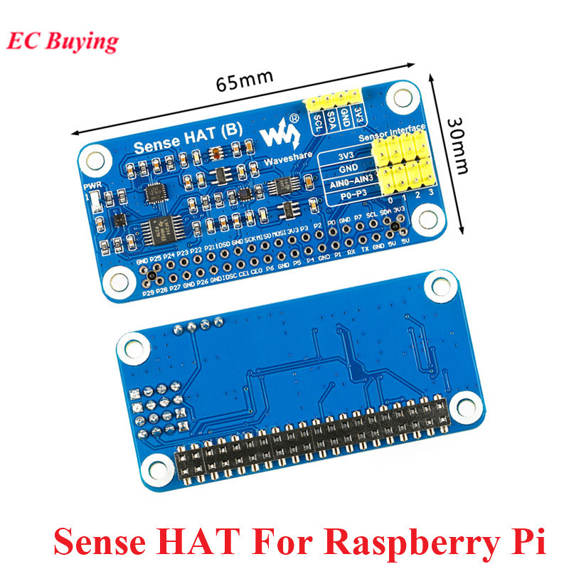 JETS Sense HAT (B) ADC Temperature Sensor Module Shield Expansion Board for RPI Raspberry Pi Zero W 
