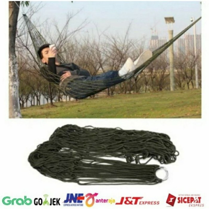 Hammock Ayunan Gantung Tali Rajut Nylon mesh Hamock Jaring Single