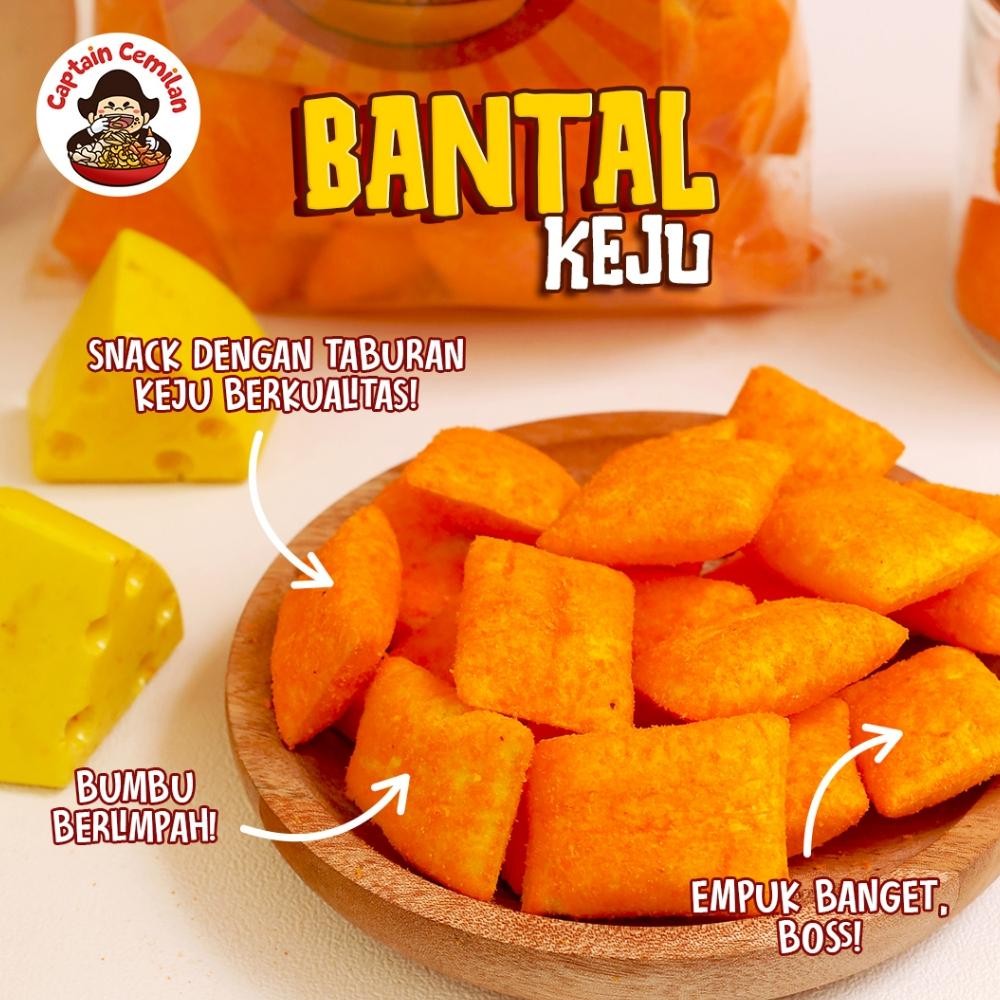 

ZX41 500Gram Snack Keju Bantal ciki rasa keju Captain cemilan Hemat