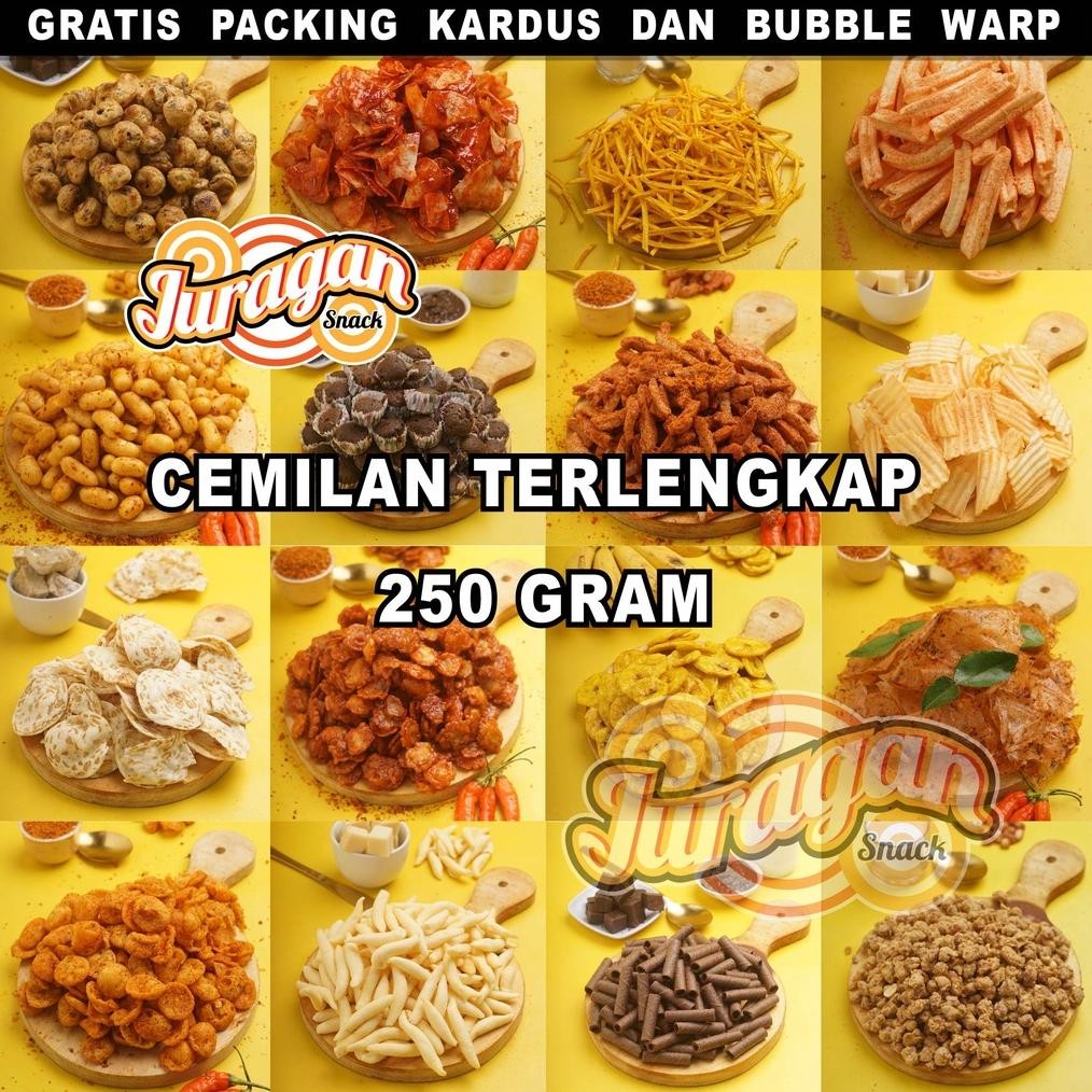 

fx-4 SNACK KILOAN TERLENGKAP 250 GRAM makanan ringan jajanan cemilan camilan pedas asin gurih manis murah Murah