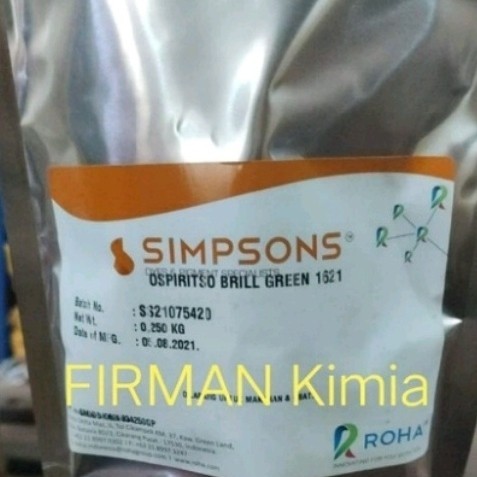 Pewarna minyak hijau/ospiritso brill green-1621 merek simpsons 250gr