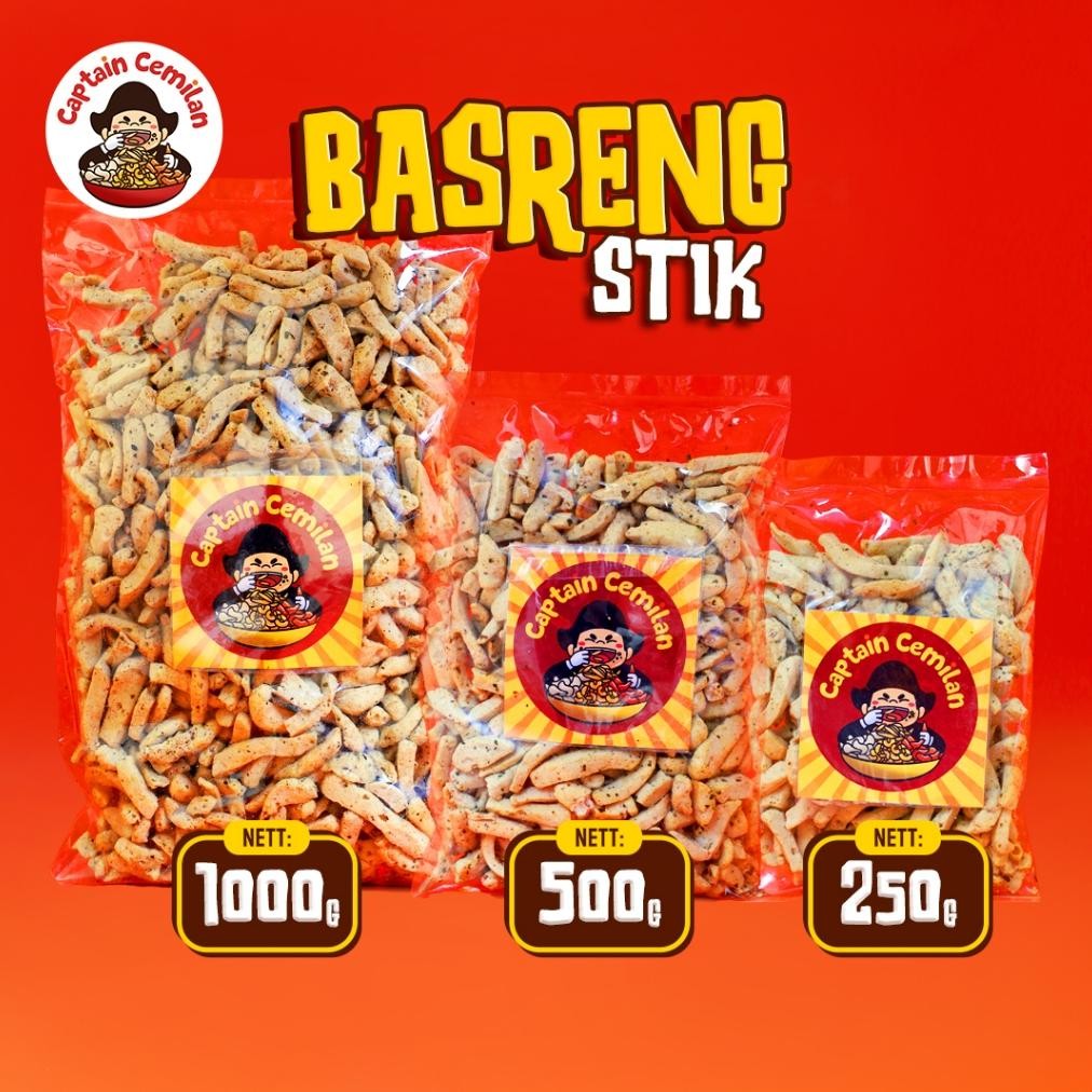 

ss-64 500gram Basreng Stik Original Asin Gurih Daun Jeruk renyah kriuk baso goreng rempah Captain Cemilan cemilan snack snack kiloan Viral