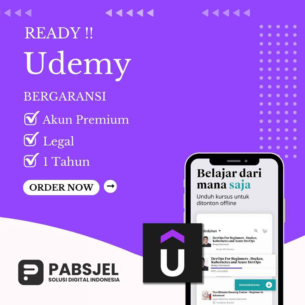 Udemy Premium 1 Tahun Course Account Sertifikat Resmi