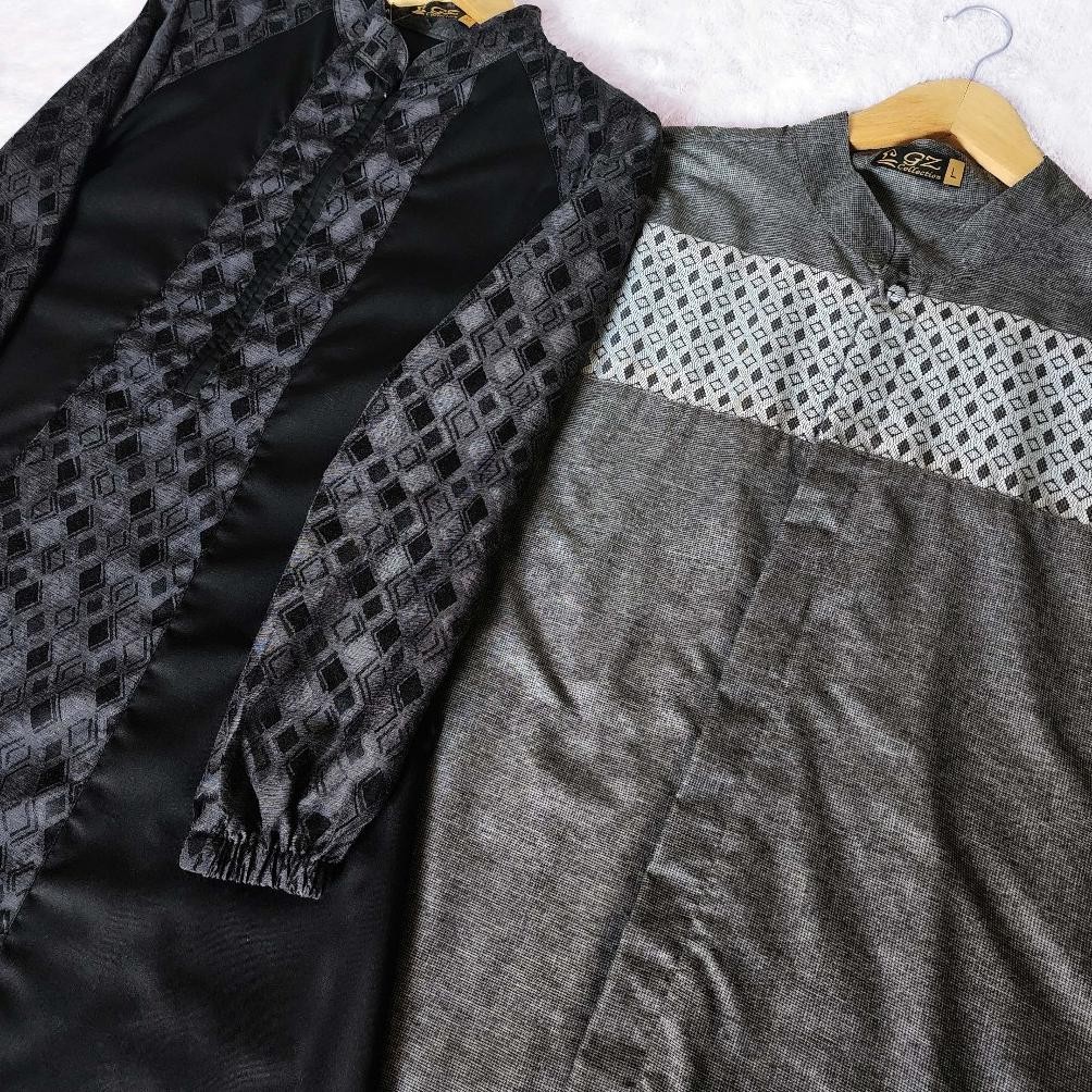 Gamis Koko Couple Gz0521 Black/ Gamis Koko Sarimbit/ Gamis Katun Toyobo/ Gamis Couple Lebaran/ Gamis