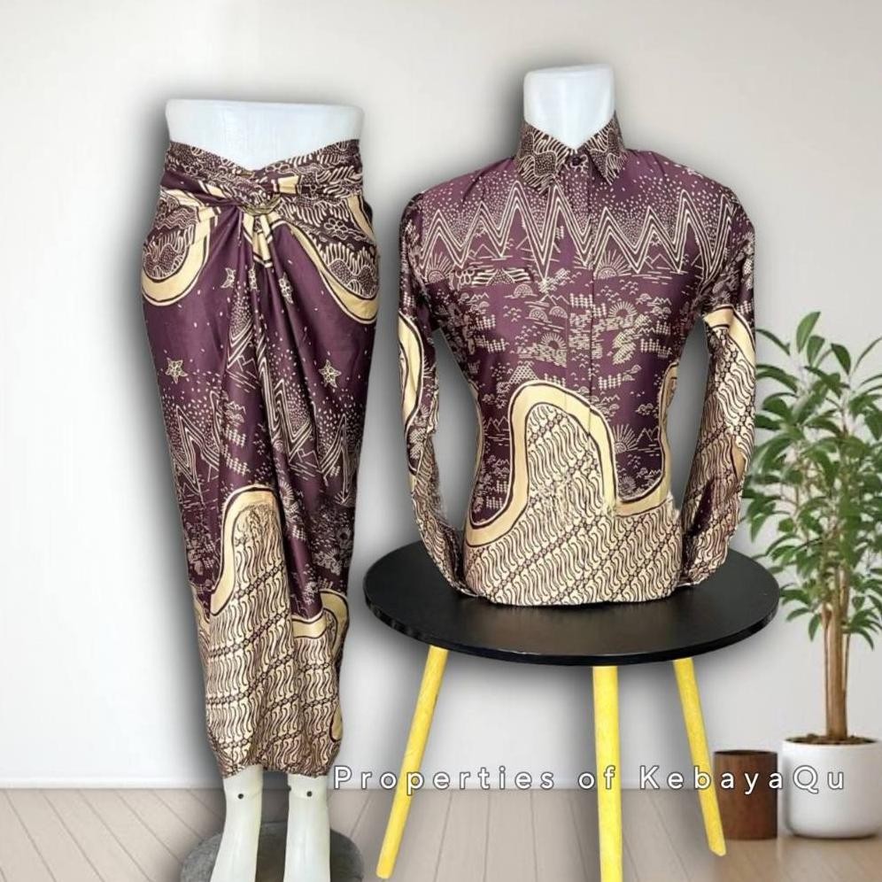 Setelan Baju Couple Batik Motif Gradasi Sinar Nusantara - Terbaru-Outfit Kondangan Simple Dan Sopan 