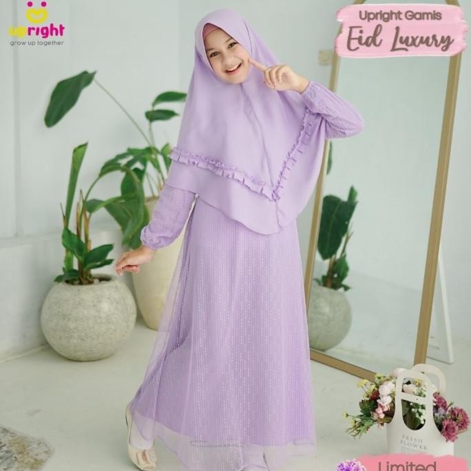 New Set Gamis Luxury Ori Upright Baju Muslim Anak Remaja Perempuan 5-12Th Pengiriman Cepat