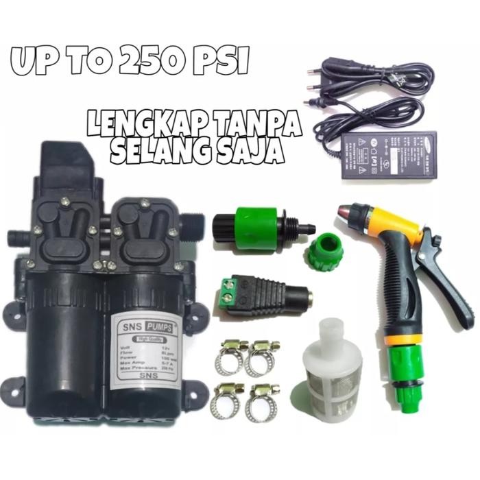 DINAMO POMPA AIR DC 250PSI/PAKET LENGKAP TANPA SELANG/ALAT CUCI MOTOR/MOBIL/AC