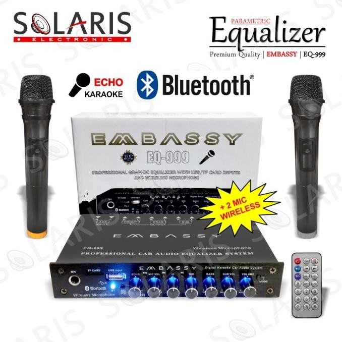 Parametric Equalizer Mobil Bluetooth Mic Wireles EMBASSY EQ-999 Preamp Terlaris