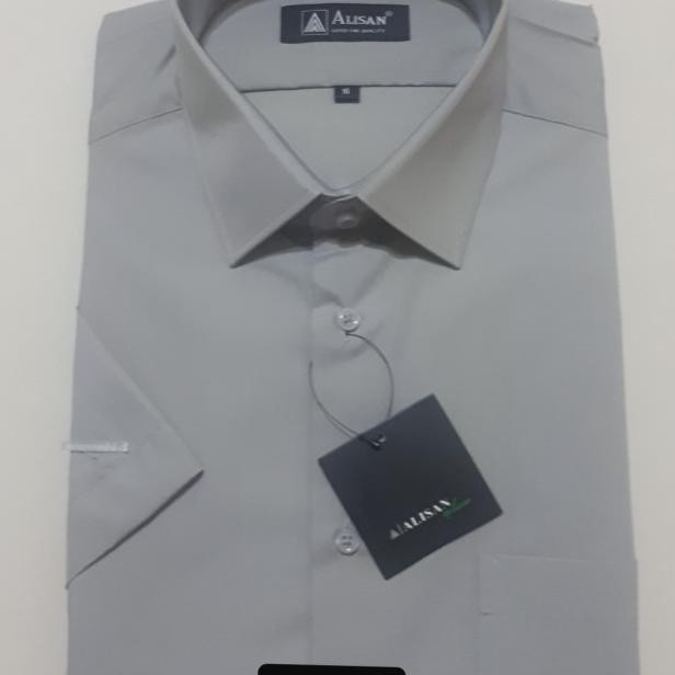 ALISAN ORIGINAL Slim Fit Kemeja Pria Lengan Pendek Abu 6 ( Abu Tua ) Terlaris