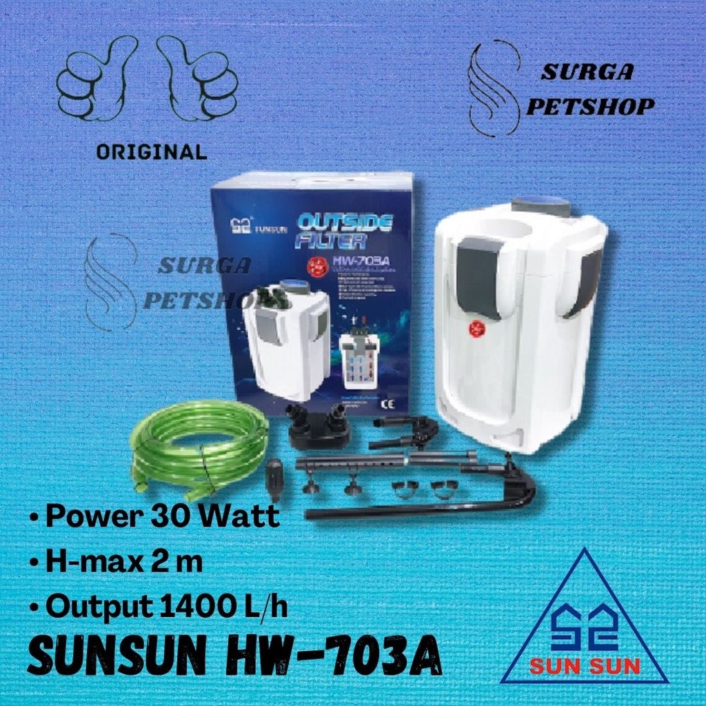 ( EXTERNAL FILTER ) SUNSUN HW 703A CANISTER AQUARIUM AQUASCAPE Canister Filter Eksternal External Aq