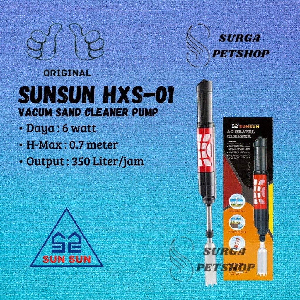 SUNSUN HXS-01 Cleaner Pump Aquarium Aquascape Penguras Air Sand Cleaner Vacum Akuarium penyedot pemb