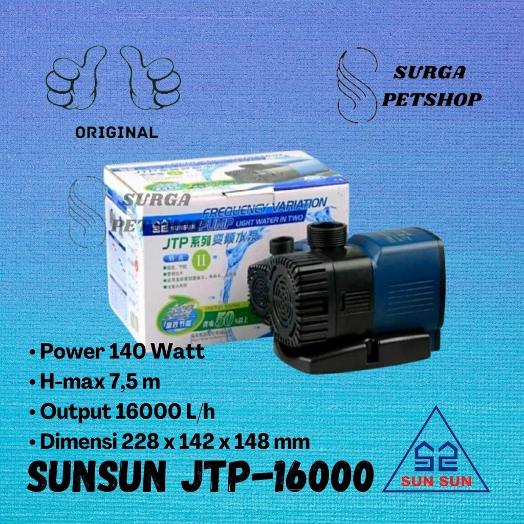 SUNSUN JTP 16000 POMPA AIR CELUP AKUARIUM KOLAM IKAN JTP16000 SUBMERSIBLE WATER PUMP AQUARIUM AQUASC