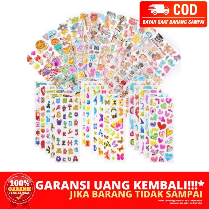 

(HOMEDECORA_ID) BERGARANSI 1 LEMBAR STIKER TEMPEL TIMBUL MAINAN ANAK 3D KARAKTER JAMBI