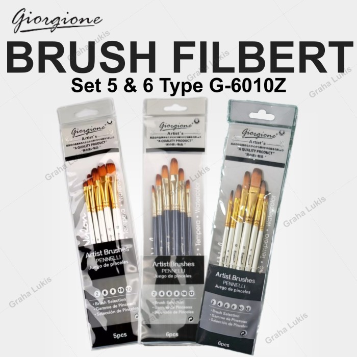 

Giorgione Brush / Kuas Set 6 Filbert G-6010Z