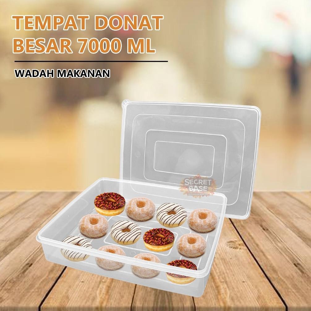 Tempat Donat Besar - Wadah Makanan Serbaguna 7000Ml / Kotak Plastik Rapat Spaylater 0%