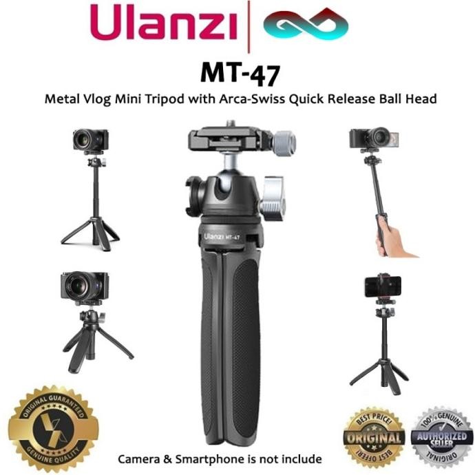 Ulanzi Mt-47 Metal Vlog Mini Tripod With Arca Swiss Ball Head New Stok