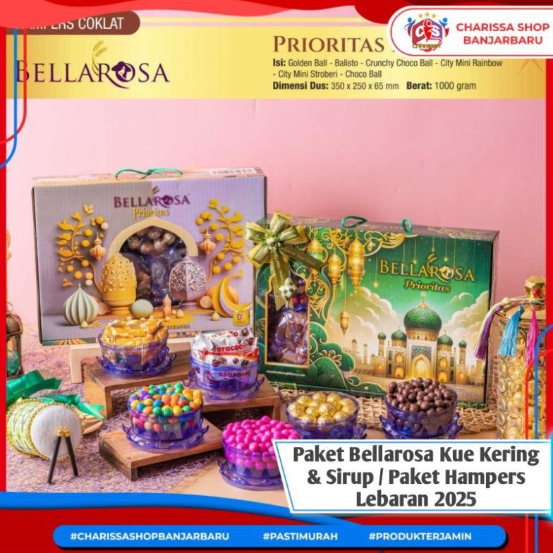 

Paket Kue Kering & Sirup Bellarosa Lebaran / Parcel Lebaran Bellarosa /Hampers Kue Kering Coklat Ramadhan / Paket Hari Raya Lebaran Hampers Bellarosa 2025 Diskon
