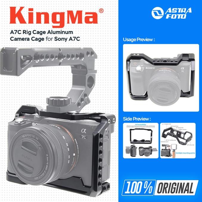 Kingma Rig Cage Aluminum For Sony A7C - Camera Grip A7 C New Stok