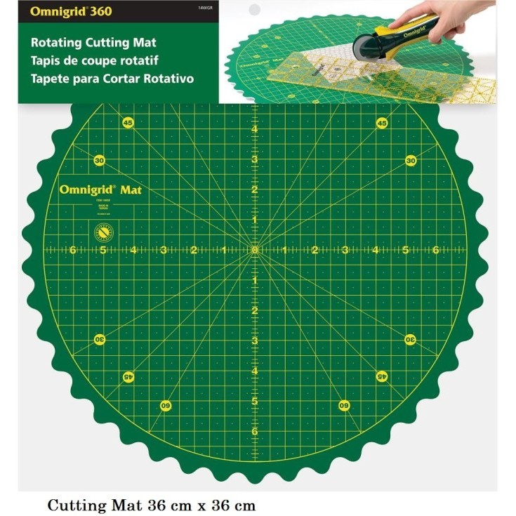 

Penggaris Patchwork Omnigrid Rotating Cutting Mat