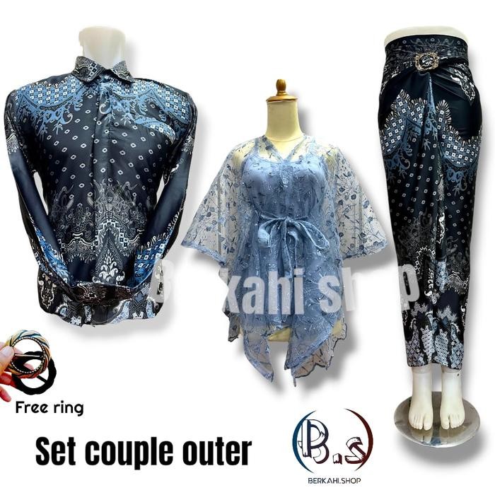 Kemeja Batik Pria Dan Rok Lilit Batik Couple Terbaru 2025 Pasangan Keluarga Baju Setelan Kondangan