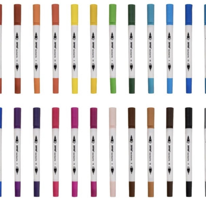 

PEN PENA KUAS WARNA COLOR BRUSH DUAL TIP 24 WARNA