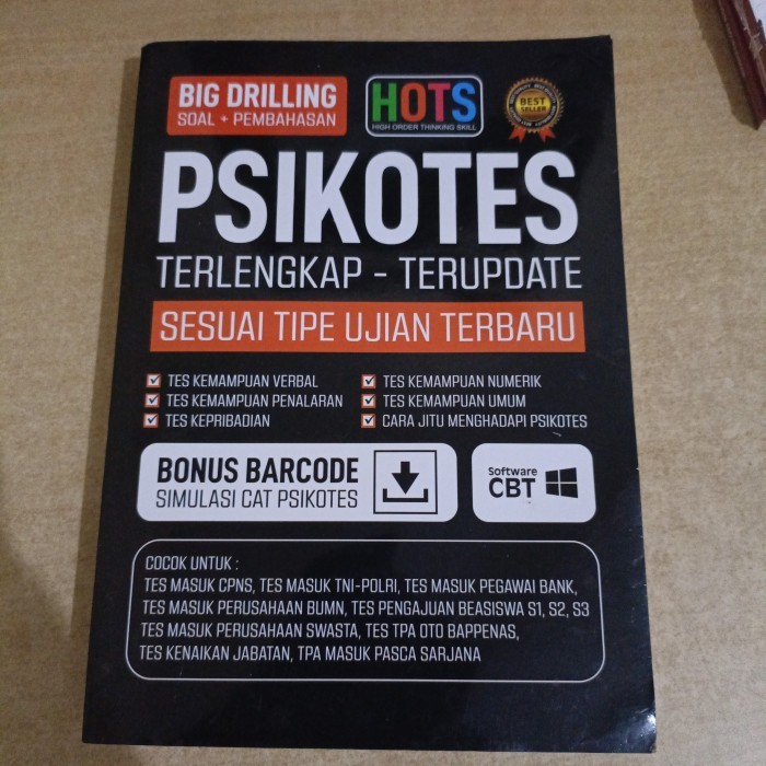 

BERGARANSI BUKU BIG DRILLING SOAL + PEMBAHASAN: PSIKOTES