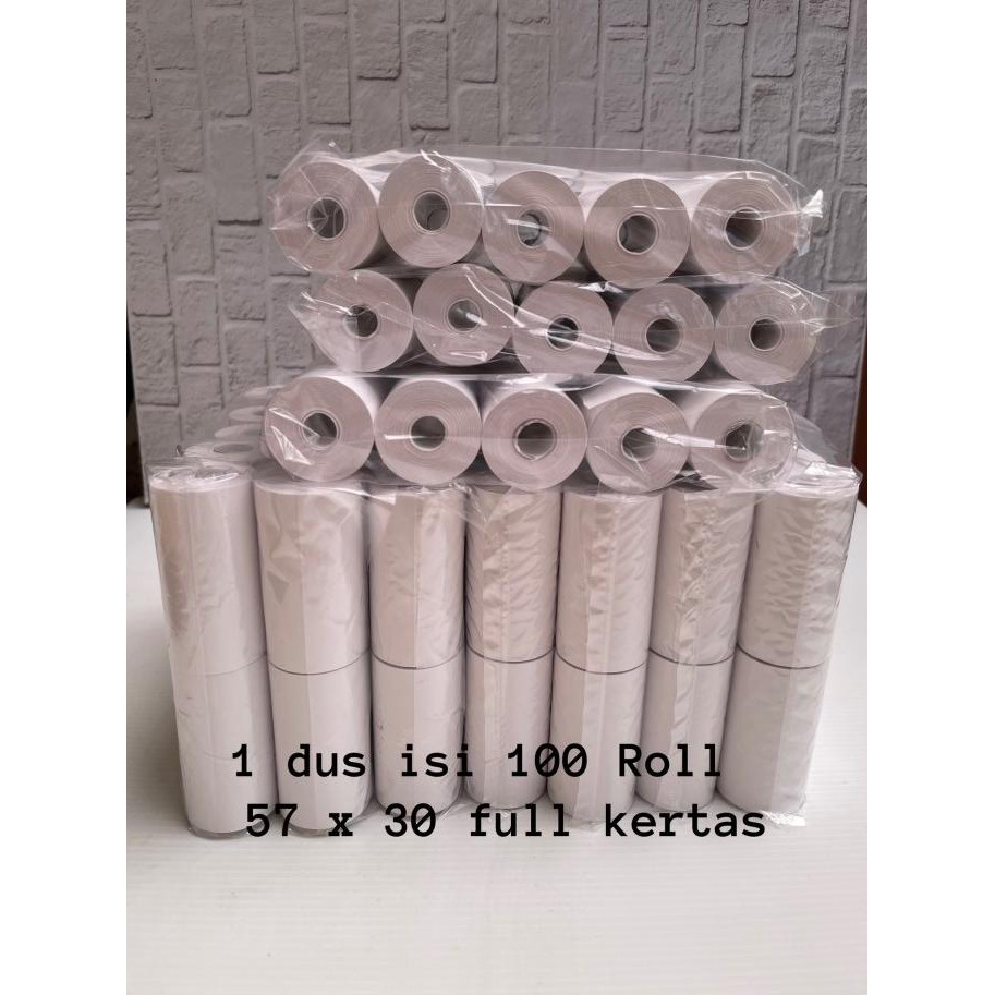 

(ISI 100roll) Kertas Kasir Thermal Paper Roll 57 x 30 / 57x30 polos