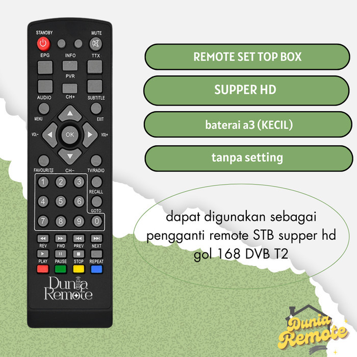 Remote STB Super HD 168 GOL DVB T2 / Remot STB Super HD