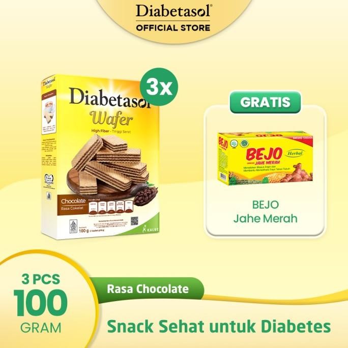 

Trend Buy 3 Diabetasol Wafer Chocolate 2X50G Free Bejo Jahe Merah Berkualitas