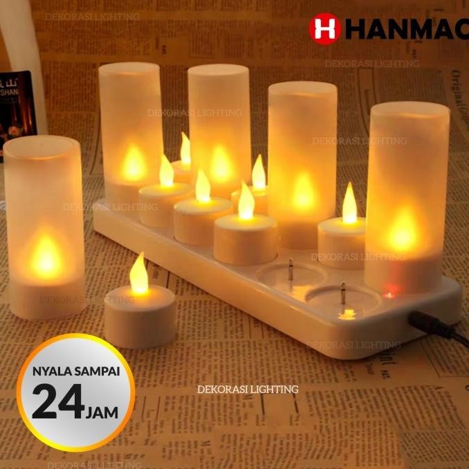 Lampu lilin led charger elektrik lampu tidur lampu bar hias pesta