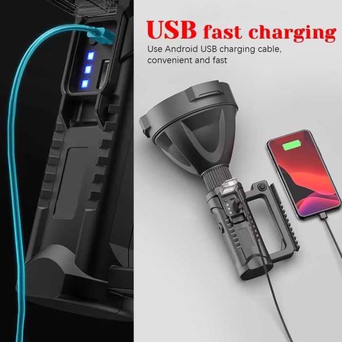 Senter Sorot Big Lamp 8000 Lumens Led Xhp50 Waterproof + Tripod