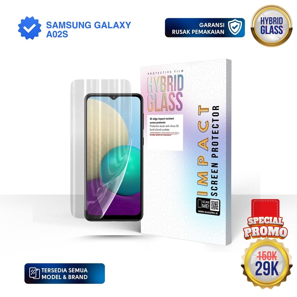 Hybrid Glass For SAMSUNG GALAXY A02S - Full Cover Hydrogel Anti Gores Premium Screen Protector Gloss