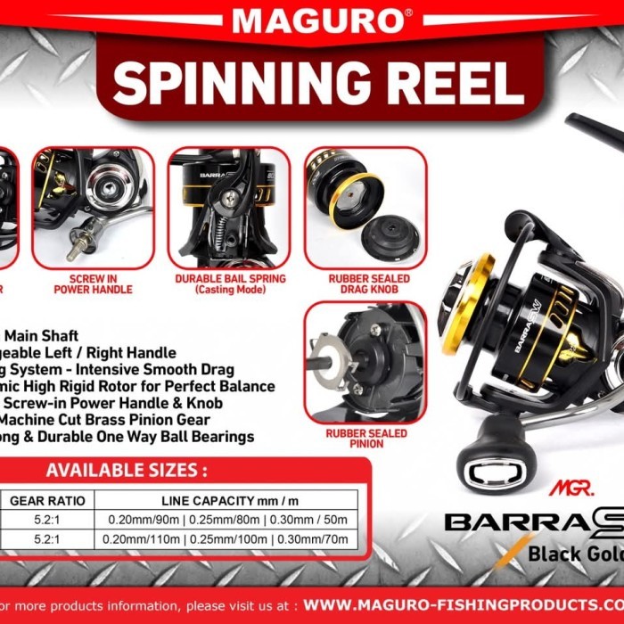 REEL SPINNING UL MAGURO BARRA SW SALTWATER POWER HANDLE