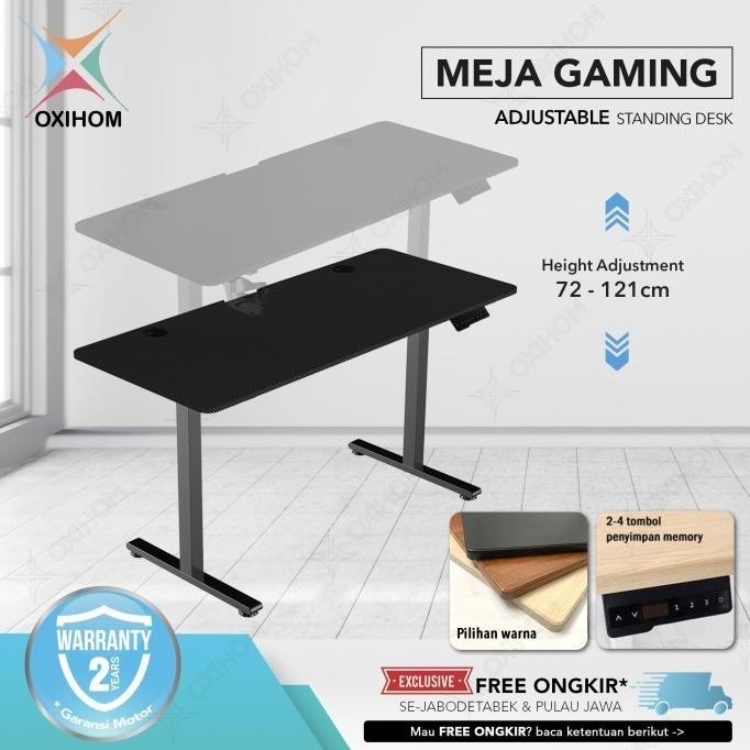 CO Oxihom T1 [ FULL SET ] Meja Gaming Meja Computer Naik Turun Hidrolik Standing Desk Ergonomic Desk