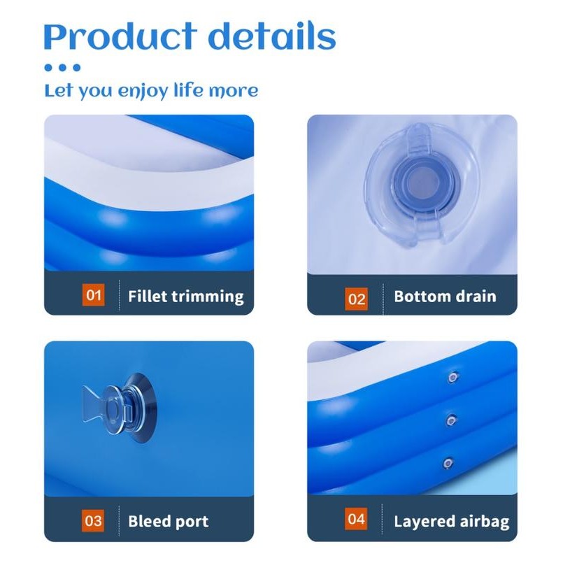 (LIVE) KOLAM RENANG ANAK 2 METER KOLAM MANDI BOLA UKURAN JUMBO INFLATABLE POOL KOLAM RENANG KARET