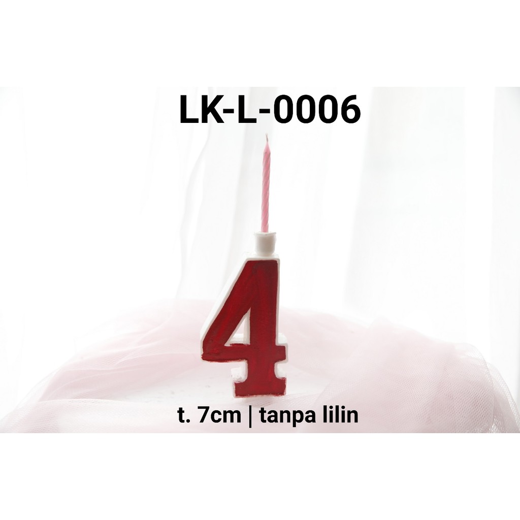 LK-L-0006 Tempat lilin plastik lokal angka 4 empat (MAINAN LOKAL)