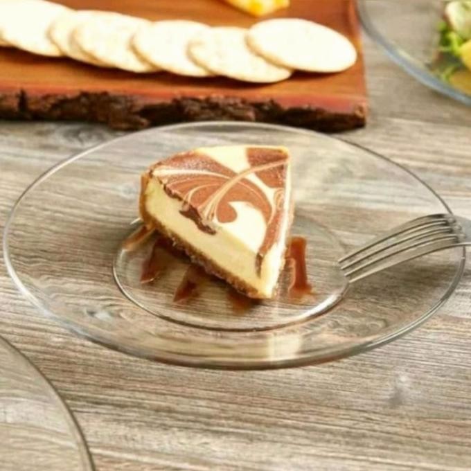 Buruan serbu] Piring Kecil Kaca Beling Bening Tatak Gelas Saji Sayur Kue Dessert