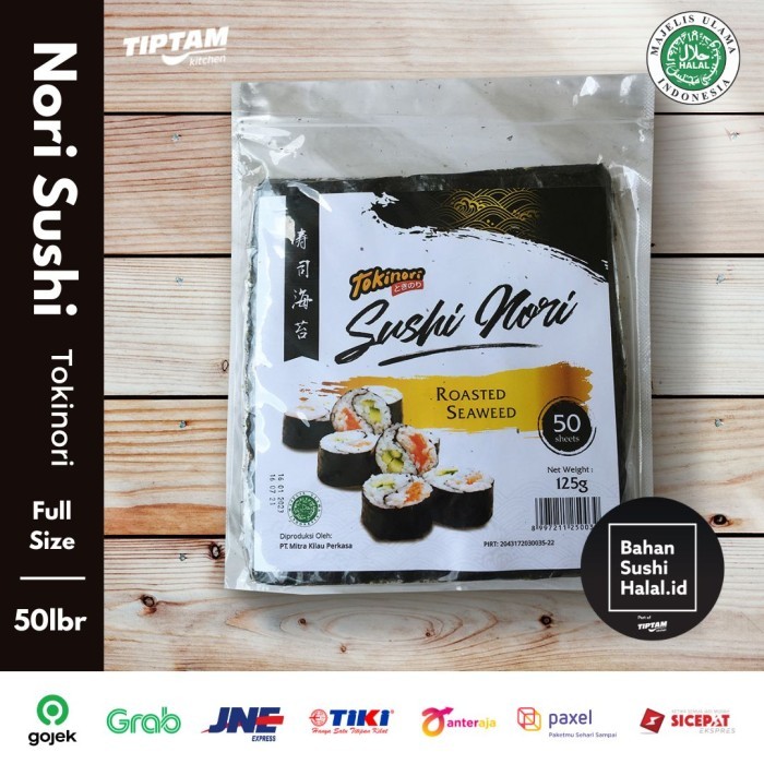 

MURAH ISI 50 NORI SUSHI HALAL MUI/RUMPUT LAUT PANGGANG TOKINORI