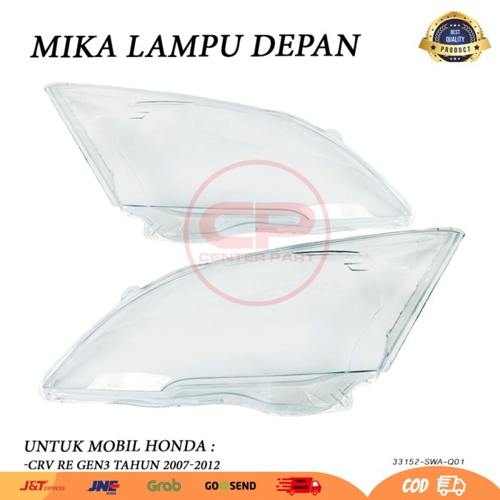 Cover Mika Kaca Lampu Depan Head Lamp Mobil Honda Crv Re Gen3 2007 2008 2009 2010 2011 2012