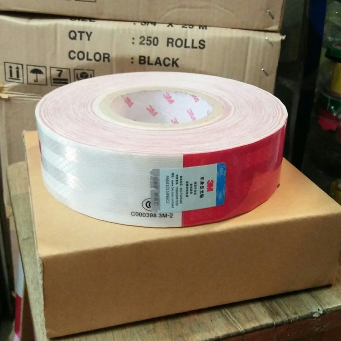 3m stiker reflective grade-scotlite merah putih cna