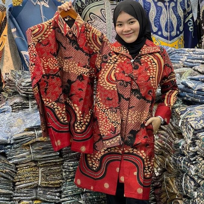 BATIK COUPLE BAHAN DOBY SEMI SUTRA PREMIUM Terlaris