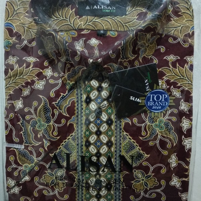 Kemeja Batik Alisan Lengan Pendek Slim Fit
